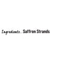 A graphic featuring the text Ingredients Saffron Strands for Schwartz Saffron Strands 0.4G on a plain white background.