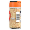 The back of a glass jar of Schwartz Sesame Seeds, 43G, shows the barcode and storage instructions.