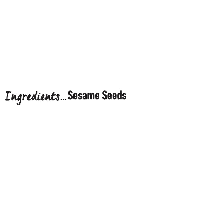 An ingredients graphic for Schwartz Sesame Seeds, 43G, lists only sesame seeds to emphasize the product's simplicity.