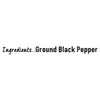 A simple graphic displaying the ingredient list for Schwartz Ground Black Pepper, 33G against a plain white background.
