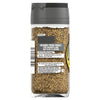 A clear glass jar of Schwartz Black Pepper Mild Coarse Ground 33G showing the coarse texture of the spice through the bottle and a grey flip-top lid.