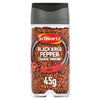 A clear glass jar of Schwartz Black And Red Pepper, 45G features a coarse ground blend of hot spices visible through the label.