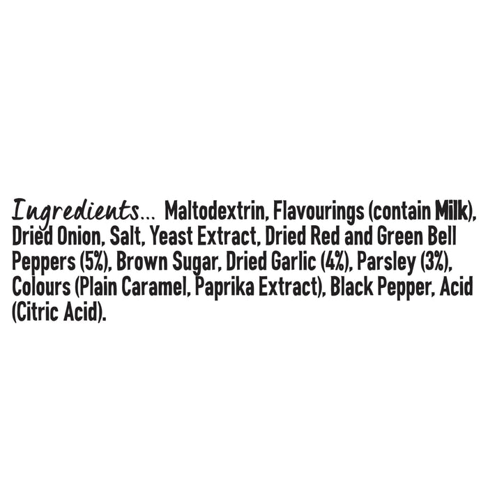 The ingredients list for Schwartz Pepper & Garlic Chargrilled Chicken Seasoning 51G is displayed, including maltodextrin, flavourings, dried onion, salt, and various peppers and spices.