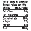 The nutritional information label for Schwartz Cajun Seasoning 44G, detailing the typical values per 100g.