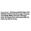 The ingredient list for Schwartz Spicy Italian Seasoning 42G includes dried bell peppers, onion, garlic, brown sugar, and a blend of herbs and spices like chilli, oregano, basil, and parsley.