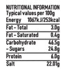 A nutritional information chart for Schwartz Lemon and Dill Fish Seasoning 55G detailing typical values per 100g including 253 calories and 22.01g of salt.