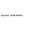 A simple graphic lists sea salt and dried garlic as the only ingredients for this Schwartz Garlic Salt 73G Jar.