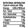An infographic displaying the nutritional information per 100g for Schwartz Onion Salt 65G including energy values and a high salt content of 72.38g.