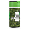 The back of a glass jar of Schwartz Flat Leaf Parsley 3G is shown, detailing recycling information, storage instructions, and the barcode.