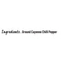 A simple graphic listing ground cayenne chilli pepper as the single ingredient for a Schwartz Cayenne Chilli Pepper 26G Jar.