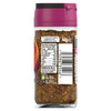 The back of a glass jar of Schwartz Pepper & Garlic Steak Seasoning 46G, showing the nutritional information, barcode, and recycling instructions.