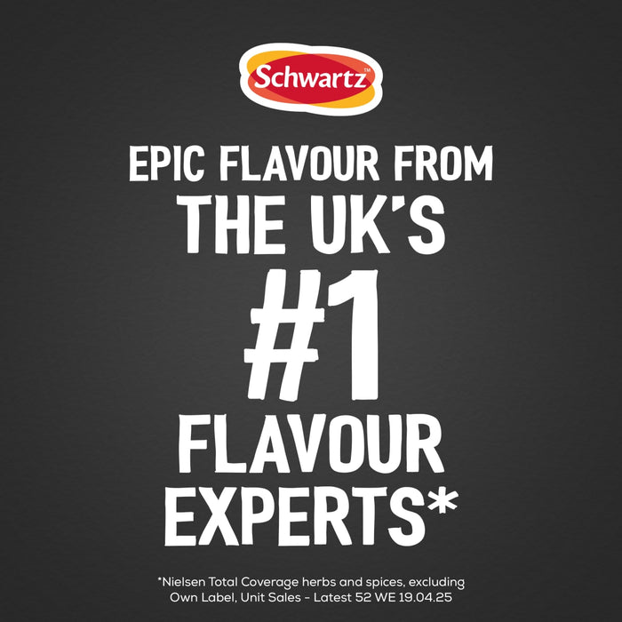 A promotional graphic for Uk Webswitch featuring the Schwartz logo and text identifying them as the UK number one flavour experts based on Nielsen unit sales data.