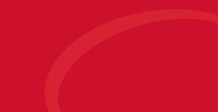 A solid red background with a subtle darker red curved abstract shape.