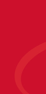A solid red graphic background with a subtle darker red curved abstract shape in the lower right area.
